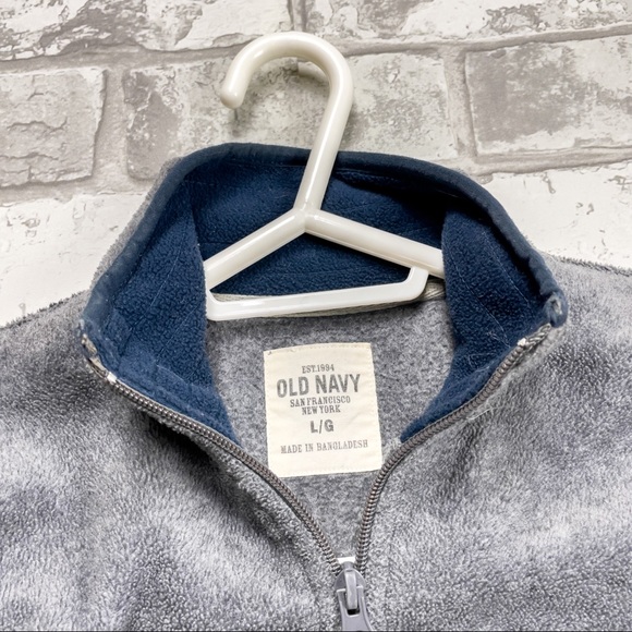 Old Navy Boys Gray Long Sleeve Pullover 1/4 Zip up Sweatshirt - Picture 5 of 10